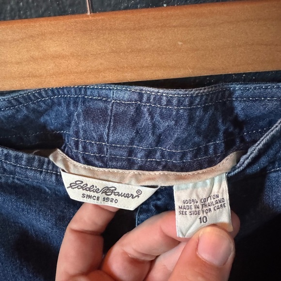 Women’s Eddie Bauer Dark Blue Denim Maxi Skirt with Slit - Picture 5 of 6